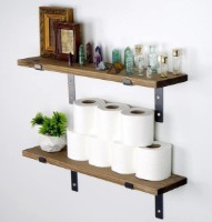 Raft de perete Trendy Lam004 Walnut/Black 60x16x14cm GTR005569 2pcs