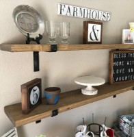 Навесная полка Trendy Lam006 Walnut/Black 60x16x14cm GTR005570 2pcs