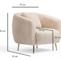 Fotoliu Trendy Istiridye Beige 85x80x85cm GTR002043 imaginea #2 — magazin online Desire.md