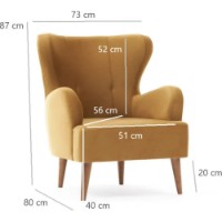 Fotoliu Trendy Karina Gold 73x80x87cm GTR002071 imaginea #6 — magazin online Desire.md