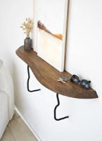 Навесная полка Trendy Lierre Walnut/Black 99x22cm GTR005478 фото №2 — интернет-магазин Desire.md