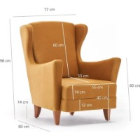 Fotoliu Trendy Lola Berjer Gold 77x80x98cm GTR002075 imaginea #5 — magazin online Desire.md