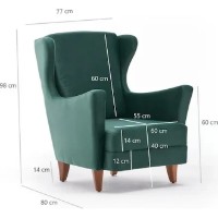 Fotoliu Trendy Lola Berjer Green 77x80x98cm GTR002076 imaginea #7 — magazin online Desire.md
