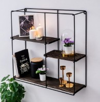 Raft de perete Trendy Liliac Dark Walnut/Black 60x60x15cm GTR005321