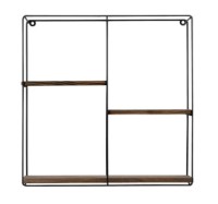 Raft de perete Trendy Liliac Dark Walnut/Black 60x60x15cm GTR005321 imaginea #2 — magazin online Desire.md