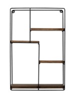 Raft de perete Trendy Lotus Dark Walnut/Black 60x40x15cm GTR005320 imaginea #2 — magazin online Desire.md