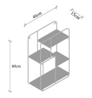 Raft de perete Trendy Lotus Dark Walnut/Black 60x40x15cm GTR005320 imaginea #3 — magazin online Desire.md