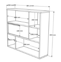 Raft de perete Trendy ON5-SU Oak/Walnut 90.1x81x22cm GTR005456 imaginea #4 — magazin online Desire.md