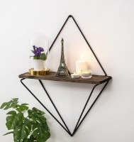 Raft de perete Trendy Paeonia Turcica Dark Walnut/Black 60x43x15cm GTR005312