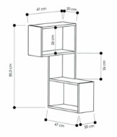 Raft de perete Trendy Partea White 85.5x47x47cm GTR005371 imaginea #3 — magazin online Desire.md