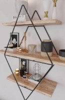 Raft de perete Trendy Prizma Pine Atlantic/Black 70x60x16cm GTR005579 imaginea #2 — magazin online Desire.md