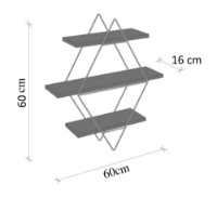 Raft de perete Trendy Prizma Pine Atlantic/Black 70x60x16cm GTR005579 imaginea #4 — magazin online Desire.md