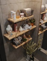 Raft de perete Trendy Prizma Pine Atlantic/Gold 60x60x16cm GTR005582 imaginea #1 — magazin online Desire.md