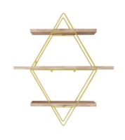 Raft de perete Trendy Prizma Pine Atlantic/Gold 60x60x16cm GTR005582 imaginea #3 — magazin online Desire.md