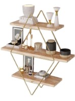 Raft de perete Trendy Prizma Pine Atlantic/Gold 60x60x16cm GTR005582 imaginea #4 — magazin online Desire.md