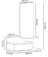 Raft de perete Trendy Rozella Oak/Anthracit 60x90x31cm GTR005915 imaginea #3 — magazin online Desire.md