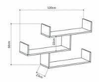 Навесная полка Trendy Tibet Anthracit 66.5x119x23cm GTR005342 фото №4 — интернет-магазин Desire.md
