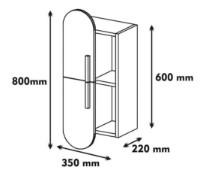 Raft de perete Trendy Trandafir Walnut/Yellow 80x35x22cm GTR005379 imaginea #3 — magazin online Desire.md