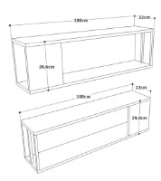Raft de perete Trendy VG18-A Pine Atlantic/Anthracit 100x29.6x22cm GTR005455 2pcs imaginea #4 — magazin online Desire.md