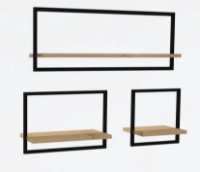 Raft de perete Trendy Yeso Sapphire Oak/Black 80x30.6x19.6cm GTR005595 3pcs imaginea #3 — magazin online Desire.md