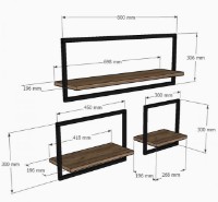 Raft de perete Trendy Yeso Sapphire Oak/Black 80x30.6x19.6cm GTR005595 3pcs imaginea #4 — magazin online Desire.md
