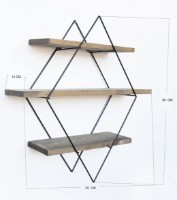 Raft de perete Trendy WR007 Walnut/Black 23.62x23.62x5.51cm GTR006604 imaginea #3 — magazin online Desire.md