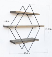 Raft de perete Trendy WR007 Walnut/Black 23.62x23.62x5.51cm GTR006604 imaginea #2 — magazin online Desire.md