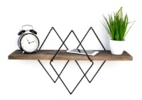 Навесная полка Trendy WR033 Dark Walnut/Black 60x36x14cm GTR006605