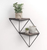 Raft de perete Trendy WR045 Walnut/Black 33x30x13cm GTR006608