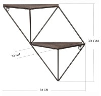 Raft de perete Trendy WR045 Walnut/Black 33x30x13cm GTR006608 imaginea #3 — magazin online Desire.md