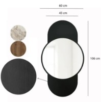 Зеркало Trendy Timp Black 106x60x2cm GTR006586 фото №3 — интернет-магазин Desire.md