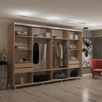 Dulap cu uşi glisante My-Style Chipboard 320x230x60 Sonoma Oak (C32H3M03U01) imaginea #2 — magazin online Desire.md