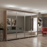 Dulap cu uşi glisante My-Style Mirror 310x210x60 Sonoma Oak (C31H1M03U03) imaginea #1 — magazin online Desire.md