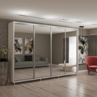 Dulap cu uşi glisante My-Style Mirror 330x230x60 White (C33H3M01U03)