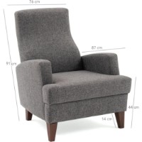 Fotoliu Trendy Kana Bergere Dark Grey 87x91x76cm GTR002054 imaginea #2 — magazin online Desire.md