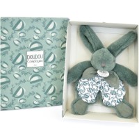 Jucărie de pluș Doudou Rabbit Flat Green 18cm (DC4191) imaginea #2 — magazin online Desire.md
