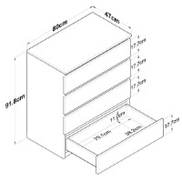 Comodă Trendy BE102 2431 White 80x47x97.8cm GTR001698 imaginea #3 — magazin online Desire.md