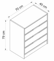 Comodă Trendy Elina 8173 Walnut/White 70x40x79cm GTR003924 imaginea #4 — magazin online Desire.md