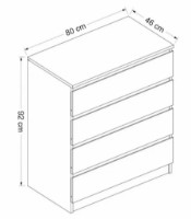 Comodă Trendy Gunes 4279 White 80x46x92cm GTR003925 imaginea #4 — magazin online Desire.md