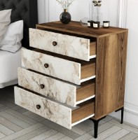 Comodă Trendy Lizbon 538 Walnut/White 76x90x40cm GTR001658 imaginea #2 — magazin online Desire.md