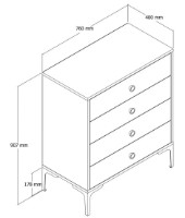 Comodă Trendy Lizbon 539 Walnut 76x90x40cm GTR001659 imaginea #4 — magazin online Desire.md