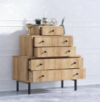 Comodă Trendy Tata Oak/Black 80x85x40cm GTR001654 imaginea #2 — magazin online Desire.md