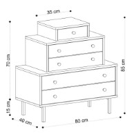 Comodă Trendy Tata Oak/Black 80x85x40cm GTR001654 imaginea #4 — magazin online Desire.md