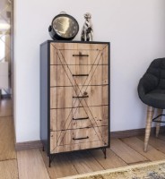 Comodă Trendy Planeta Anthracit/Oak 50x95x40cm GTR001673