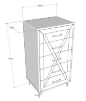 Comodă Trendy Planeta Anthracit/Oak 50x95x40cm GTR001673 imaginea #4 — magazin online Desire.md