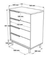 Comodă Trendy ON17-W White 95.1x74.8x44.5cm GTR001674 imaginea #3 — magazin online Desire.md