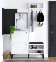 Rafturi pentru pantofi Trendy Fredy White/Black 110x92x35cm GTR005977