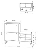 Rafturi pentru pantofi Trendy Fredy White/Black 110x92x35cm GTR005977 imaginea #4 — magazin online Desire.md