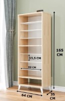 Rafturi pentru pantofi Trendy Imaj Oak/White 64x35x165cm GTR005287 imaginea #3 — magazin online Desire.md