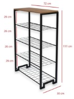 Rafturi pentru pantofi Trendy Nancy Pine Atlantic/Black 30x72x109cm GTR005991 imaginea #3 — magazin online Desire.md